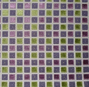 OSBORNE & LITTLE Chicane Velvet Checks Amethyst Citrine Green Remnant New - Picture 1 of 1