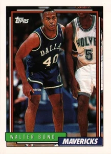 1992-93 Topps Basketball #339 - Walter Bond RC - Dallas Mavericks 92-611 - Foto 1 di 2