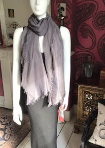 NWT CODELLO SCARF GREY 100% VISCOSE WITH RAW EDGE - Size 72” X 40” - Picture 1 of 5