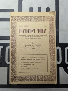 Pentecost Today Radio Series No. 1 by Harry A. Stemme 1939 Paperback Vintage! - Picture 1 of 4