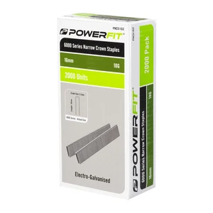 PowerFit 16mm 6000 Series Narrow Crown Galvanised Staple - 2000 Pack - Picture 1 of 2