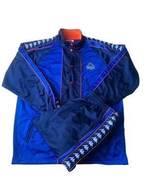 Vintage Kappa Tracksuit Mens 3Xl/XL Blue Tape Logo Popper Y2K 90s - Image 1 of 4