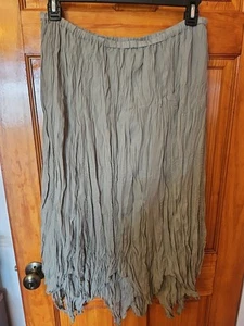 Sunny Leigh Macy's Women's Green Stretchable Lined CRINCLED Skirt Size 1X NWOT - Picture 1 of 9