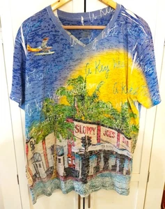 Top de algodón blanco vintage Key West Sloppy Joes para mujer hecho en EE. UU. talla 2XL - Imagen 1 de 4