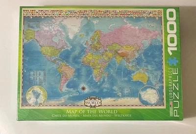 Eurographics 1000 Piece Jigsaw Puzzle Map of the World - Size 19-1/4" x 26-5/8" - Image 1 of 4