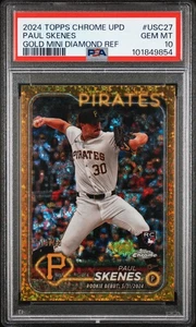 2024 TOPPS CROMO ACTUALIZACIÓN ORO MINI DIAMANTE REFRACTOR PAUL SKENES/50 PSA 10 - Imagen 1 de 2