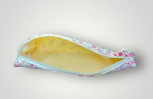 Pink Floral Slim Pencil Pouch, Make Up Brush Case New No Tag Imported From Japan - Picture 1 of 7