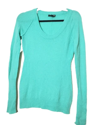 AQUA Nordstrom Cashmere Womens Small Sweater Round Neck Luxury Aqua Blue - Image 1 of 4