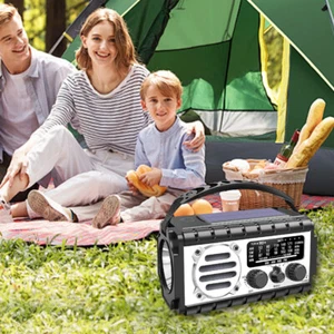 Emergency Hand Crank Radio 20000mAh Solar Powered Radio Portable Weather Radio - Bild 1 von 17
