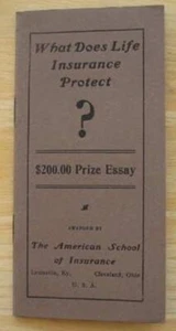 WHAT DOES LIFE INSURANCE PROTECT? 1904 booklet - Picture 1 of 1