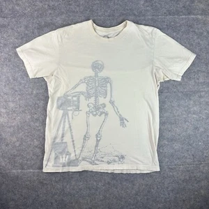 Vintage Skeleton Mada T Shirt Size M Made In USA White Cotton Y2K Grunge Skate - Picture 1 of 14