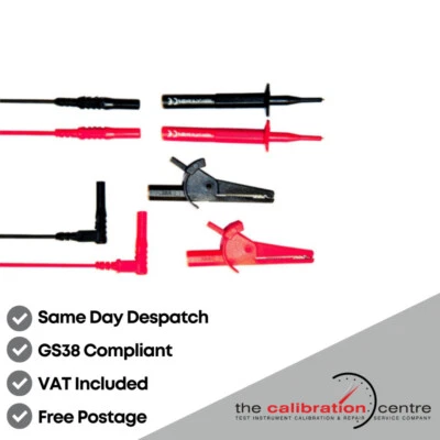 THE CALIBRATION CENTRE LTD 2 Wire TEST LEAD SET - fit MEGGER Insulation Continuity Tester - UNFUSED