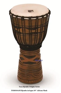 Toca Percussion Origines Djembe in legno 10" African Mask TO803127 - Foto 1 di 6