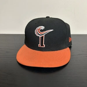 Norfolk Tides Hat New Era 59FIFTY 7 1/2 Fitted Black Orange Made In USA MiLB - Picture 1 of 7