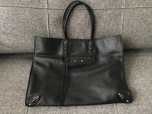 Balenciaga papier a4 black Soft leather tote bag used Handbag - Picture 1 of 6