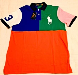 NWT Polo Ralph Lauren Men's Colorblock Big Pony Embroidered Shirt M L XL XXL 2XL - Picture 1 of 5