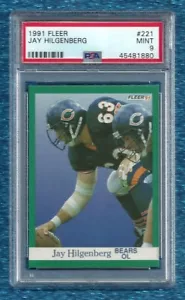 Jay Hilgenberg 1991 Fleer #221 PSA 9 como nuevo Pop 1 sin osos Chicago más altos - Imagen 1 de 1