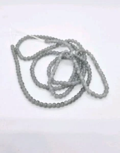 DARK GREY 4MM ROUNDS 99CM STRAND FOR JEWELLERY MAKING - Picture 1 of 6