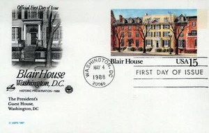 US First Day Cover Postcard, D.C. Cancel Blair House Cachet 1988 Scott#UX121 - Picture 1 of 2