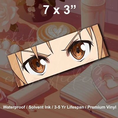 Angry Asuna Anime Eyes Sword Art Online Waifu  Anime Vinyl Sticker Waterproof - Image 1 of 2