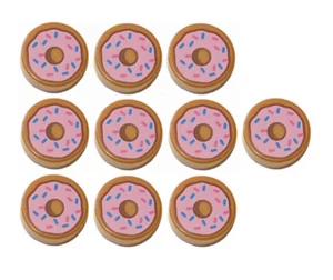 Lego 10x Medium Nougat Tile Round 1x1 with Donut Pattern (98138pb182) NEW!!! - Picture 1 of 1