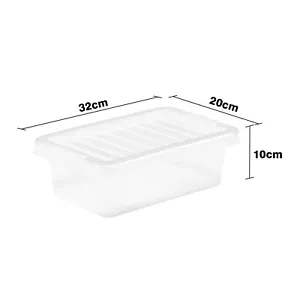 Scatole di plastica trasparente 4 litri con coperchi scatola impilabile cucina domestica made nel Regno Unito - Foto 1 di 4