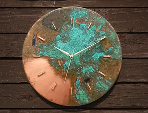 Mid Century Modern Silent Wall Clock, Handmade Original Copper Wall Decor - Picture 1 of 10