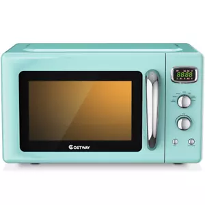 Retro Green 0.9 Cu.Ft. Compact Microwave Oven 900W with 8 Settings - Picture 1 of 12