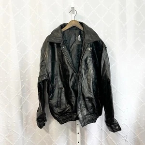 Hard Rock Cafe Biloxi Black Patchwork Leather Jacket Sz Large NEW WITH TAGS - Picture 1 of 8
