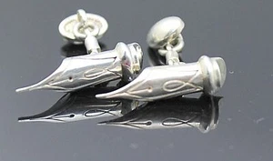 GEPUNZT ENGLAND MARMELADE VINTAGE STIFTSPITZE MASSIV STERLINGSILBER UNISEX MANSCHETTENKNÖPFE - Bild 1 von 3