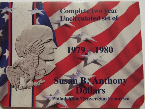 1979 & 1980  BU Susan B. Anthony  Dollars,  All Mint Mark Complete Two Year Set Cover