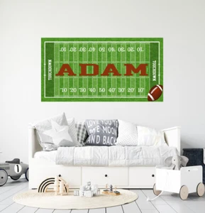 Custom Name Football Field Wall Decal - Personalized Football field Sticker - Picture 1 of 7