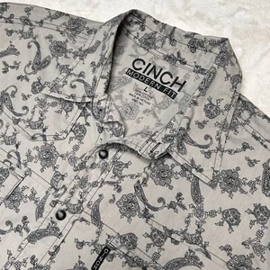 Cinch Modern Fit Herren Large grau Paisley Langarm Peral Snap Western Hemd - Bild 1 von 7