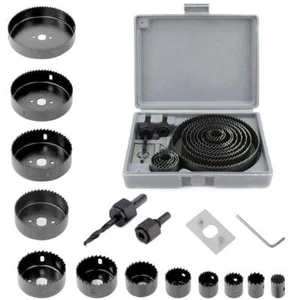16Pcs Hole Saw Kit 19-127mm Circular Round Cutting Sawing Kit Set Wood Metal NEW - Picture 1 of 18