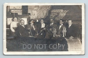 Ladoga Indiana, músicos, instrumentos, postal de 1912 RPPC, condado de Montgomery - Imagen 1 de 2