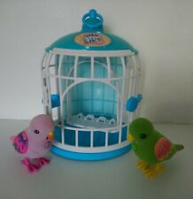 Little live pets bird cage with two birds interactive pink & green PFC