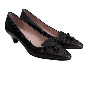 Unisa Chester Größe 8,5 B Halbschuhe braun Leder spitz zulaufend Pfennigabsatz Schuhe - Bild 1 von 8