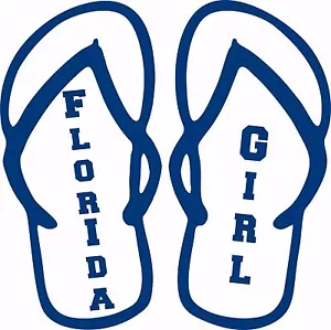 Florida Mädchen Flip Flops Sport Fußball Auto LKW Laptop Vinyl Aufkleber Sticker - Bild 1 von 1