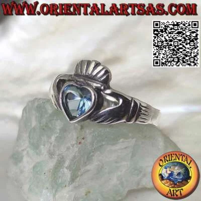 Anello in Argento 925‰ Claddagh Irlandese (Amore lealtà ed amicizia) classico co - Immagine 1 di 3