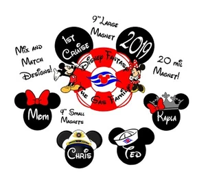 Individueller Disney inspirierter Kreuzfahrtmagnet - personalisierter Türmagnet - Schild,  - Bild 1 von 8
