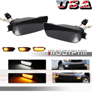 For 01 02 03 04 Toyota Tacoma Smoked Front Switchback LED Signal Position Lights - Picture 1 of 11