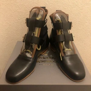 VIVIENNE WESTWOOD Women's Shoes Boots Black Clear Leather Ladies Punk Rare - Picture 1 of 3