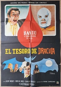 Santo in the Treasure of Dracula ORIGINAL Spanish '71 POSTER Calderon bloody art - Picture 1 of 3