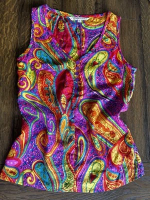 Top Trina Turk 100 % seda tropical cachemir - talla P (pequeño) Foto 1 de 4