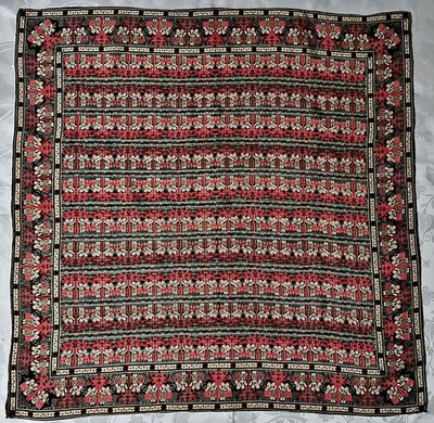 SCARF VINTAGE AUTHENTIC RELIGION CHRISTIANITY ANGELS TREE OF LIFE SILK 28"SQUARE - Image 1 of 4