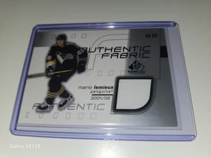 2001-02 Upper Deck Game Used Authentic Fabric - Mario Lemieux (GU) MEM - Picture 1 of 7