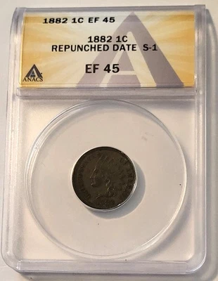 1882 Indian Head Cent RPD S-1 XF45 ANACS - Image 1 of 4