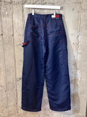 Vintage Tommy Hilfiger Jeans Womens Nylon Baggy Fleece Lined Snow Pants Size 4 - Image 1 of 4