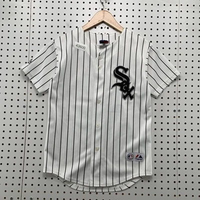 Chicago White Sox Ken Griffey Jersey Youth Medium White Striped #17 Made USA - Image 1 of 4