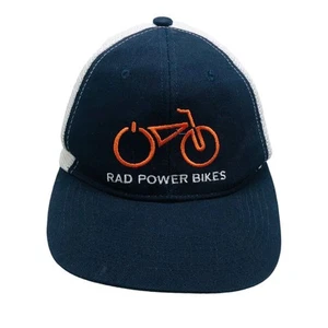 Cappello Berretto Bici Rad Power Blu Navy Tessuto Bianco Maglia Snapback Arancione Ricamo - Foto 1 di 5